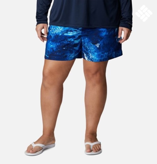 Columbia PFG Tidal II Shorts Dame Blå | Plus Size 60254M